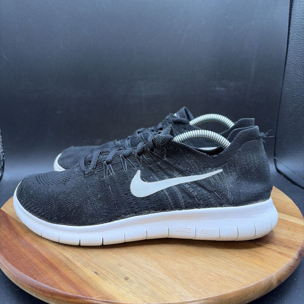 Nike Free RN Flyknit Womens Size 8.5 Running Shoes Black Athletic Sneakers